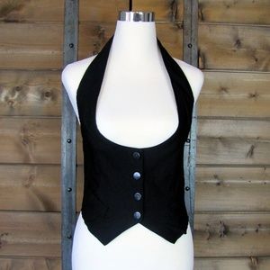 Lipstick Black Button-Down Vest - L
